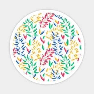 Colorful floral leaves pattern Magnet